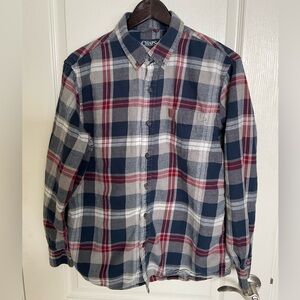 Chaps Flannel Men's Blue and Red Plaid Shirt
